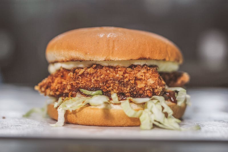 Double Stack Hot Chicken Sandwich daves hot chicken